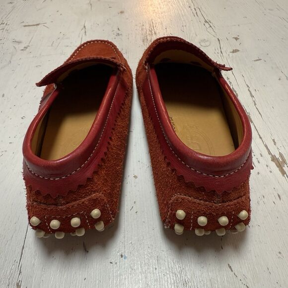 Tod’s Gommino Red Suede Driving Loafer Moccasins Tasseled Kilted EUR 37.5 US 7.5 - Picture 9 of 12